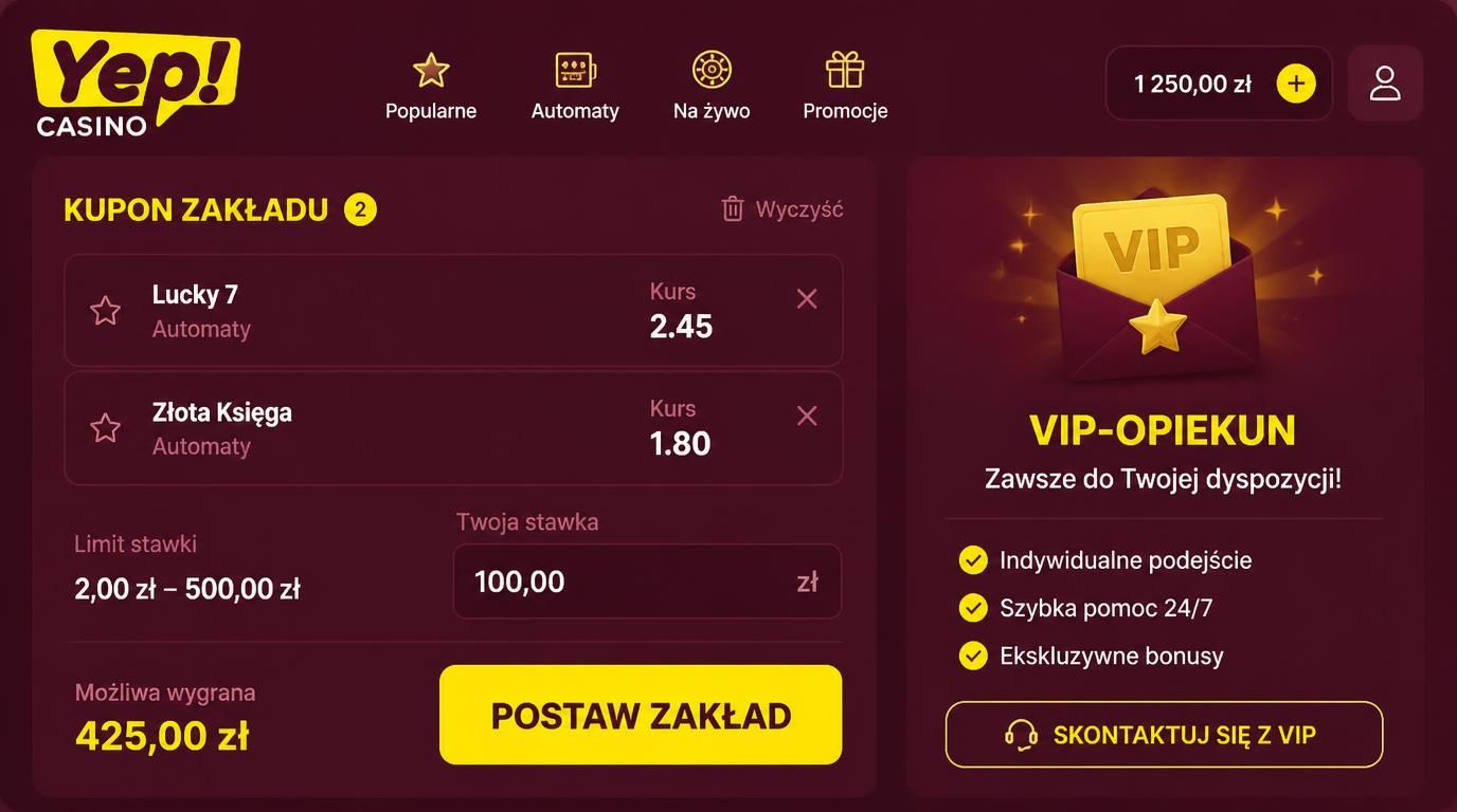 kupon zakładu z limitami i opcją VIP