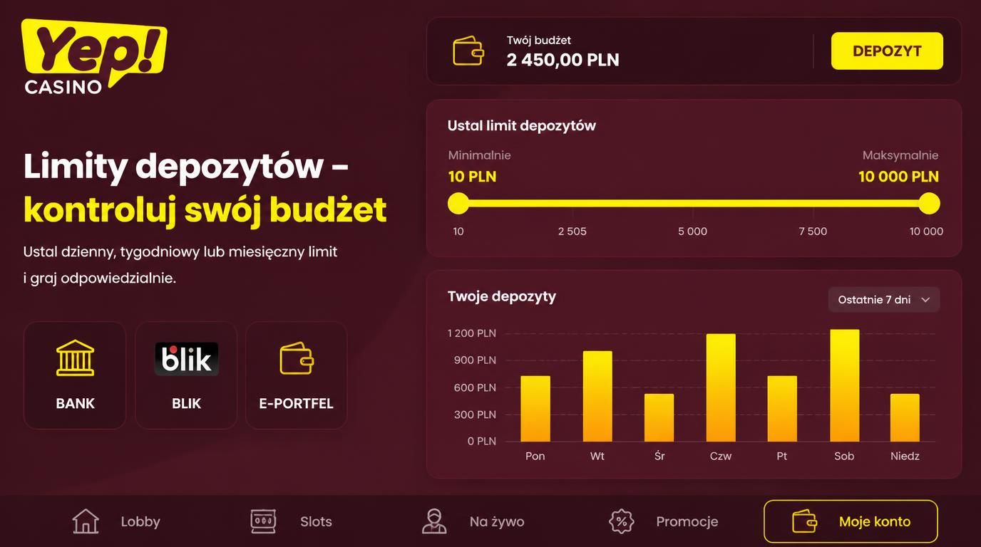 pasek pokazujący minimalne i maksymalne limity depozytu